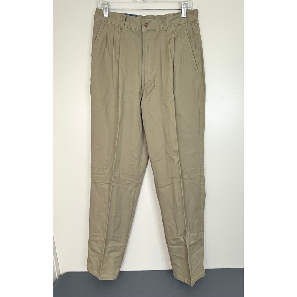 Bugle Boy Tau Men's Pleated Front Straight Fit Regular Khaki Pants 32W Work